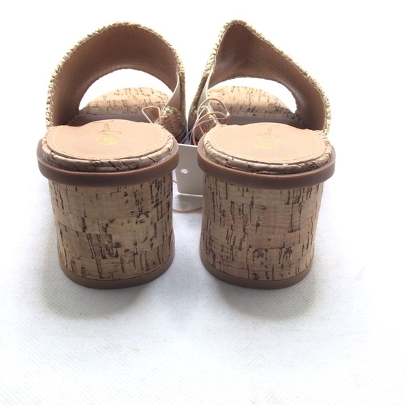 Jessica Carlyle Womens Natural Weave Stacked Heel Open Toe Mule Sandal - Picture 5 of 10